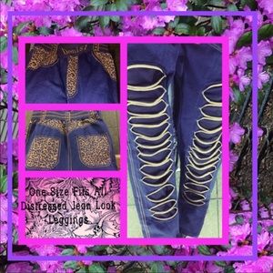 Pants - Distressed w Mesh Leggings Pants - Distressed w Mesh Leggings